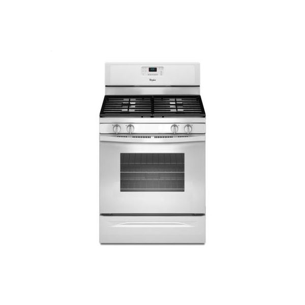 White Whirlpool(R) 5.0 Cu. Ft. Freestanding Gas Range with AccuBake(R