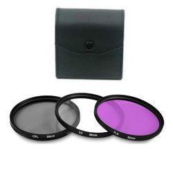 3 Piece 58MM Digital Filter Kit - UV, CPL, FLD with Case