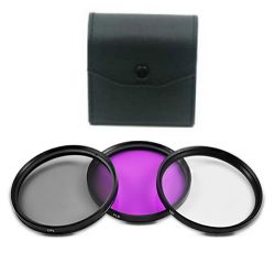 3 Piece 77MM Digital Filter Kit - UV, CPL, FLD with Case