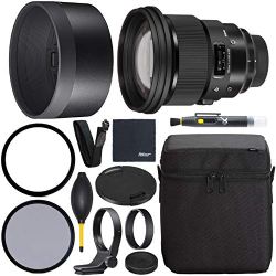 Sigma 105mm f/1.4 DG HSM Art Lens for Canon EF (259954) + AOM Pro Starter Bundle Kit - International Version (1 Year AOM Warranty)