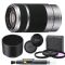Sony E 55-210mm f/4.5-6.3 OSS Lens (Silver) for Sony E-Mount Cameras Bundle. Includes: Filter Kit, Cleaning Pen, Front and Rear Lens Caps and Original Sony Lens Hood