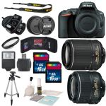 Nikon D5500 DX-18-55mm f/3.5-5.6G VR II With 55-200mm Lens Bundle
