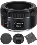 Canon EF 50mm f1.8 STM: Lens (0570C002) + AOM Microfiber Cleaning Cloth - International Version (1 Year AOM Warranty)