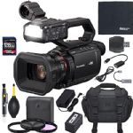 Panasonic AG-CX10 Professional 4K 60p Camera Recorder Camcorder with Built in Video Light, Slow Motion Recording + Case + ZoomSpeed 128GB SDXC Card + AOM Starter Bundle (International Version)
