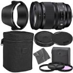 Sigma 24-105mm f/4 DG OS HSM Art Lens for Nikon F with AOM Starter Kit, Sigma Case, Hood, Ultraviolet Filter (UV) Polarizing Filter (CPL) Fluorescent Daylight Filter (FL-D)