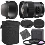 Sigma 50mm f/1.4 DG HSM Art Lens for Nikon F with AOM Starter Kit, Sigma Case, Hood, Ultraviolet Filter (UV) Polarizing Filter (CPL) Fluorescent Daylight Filter (FL-D)