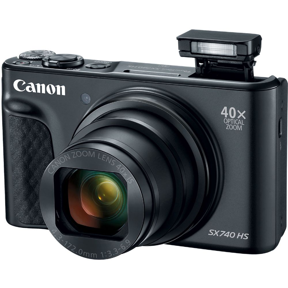 Canon PowerShot SX740 HS Digital Camera (Black) (2955C001) + 64GB 4K AOM  Pro Kit