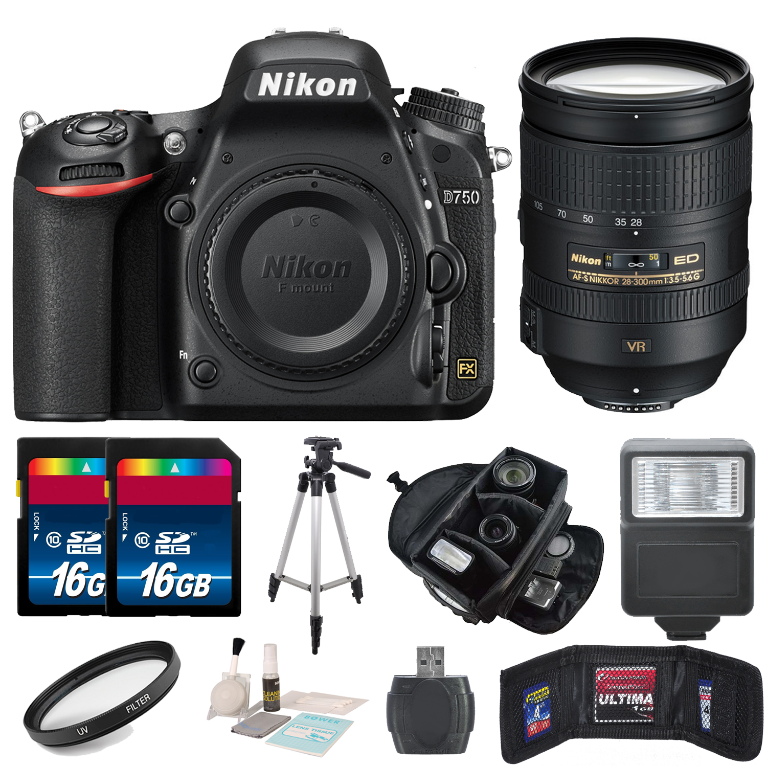 Arena inch Transparant Nikon D750 Digital SLR Camera Body with Nikon AF-S Bundle DSLR750KIT25