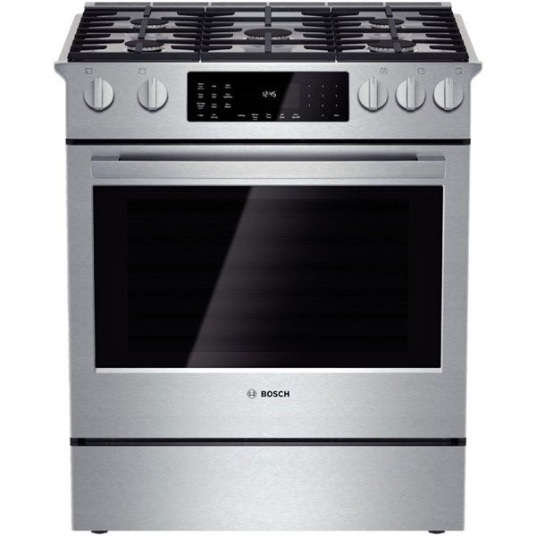 Bosch 30" Slidein DualFuel Range with 5 Sealed Burners Stainless