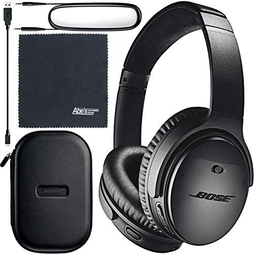 Bose QuietComfort 35 Series II Wireless Noise-Canceling Headphones (Black)  (789564-0010) + AOM Bundle