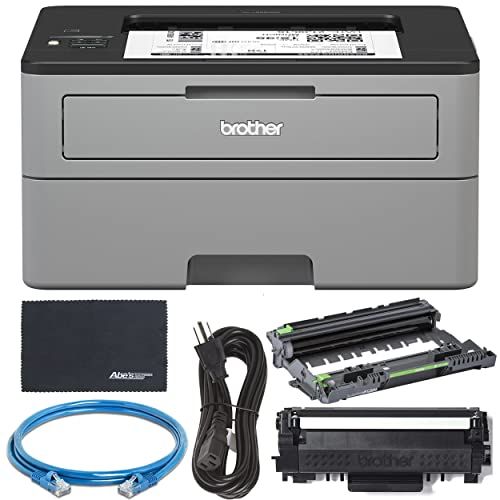 placere Afgift værktøj Brother HL-L2350DW Wireless Compact Mono Laser Printer with Automatic  Duplex Printing + ZoomSpeed Ethernet Cable + Bundle