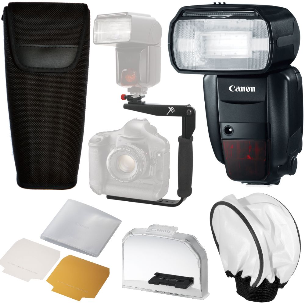 Canon Speedlite 600EX-RT Flash , Pouch, Bracket, Pro Kit 5296B002
