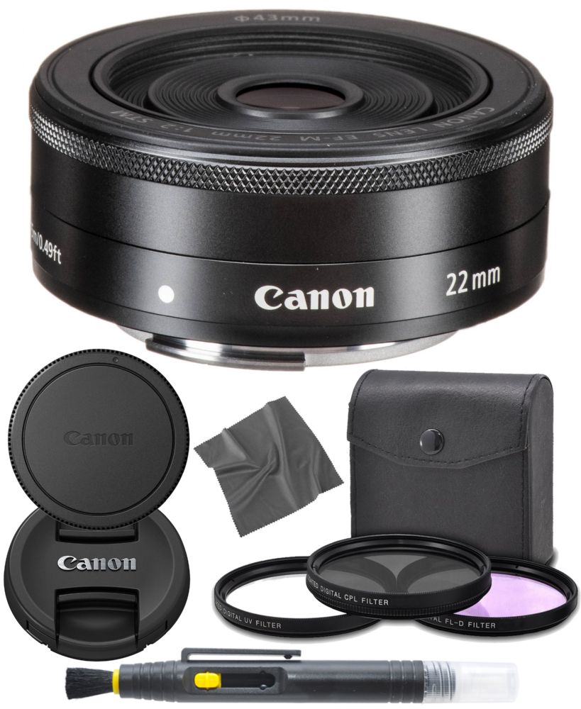 Bloesem Op risico Aquarium Canon EF-M 22mm f/2 STM: Mirrorless Lens (5985B002) + AOM Pro Starter  Bundle Kit - International Version (1 Year AOM Warranty)