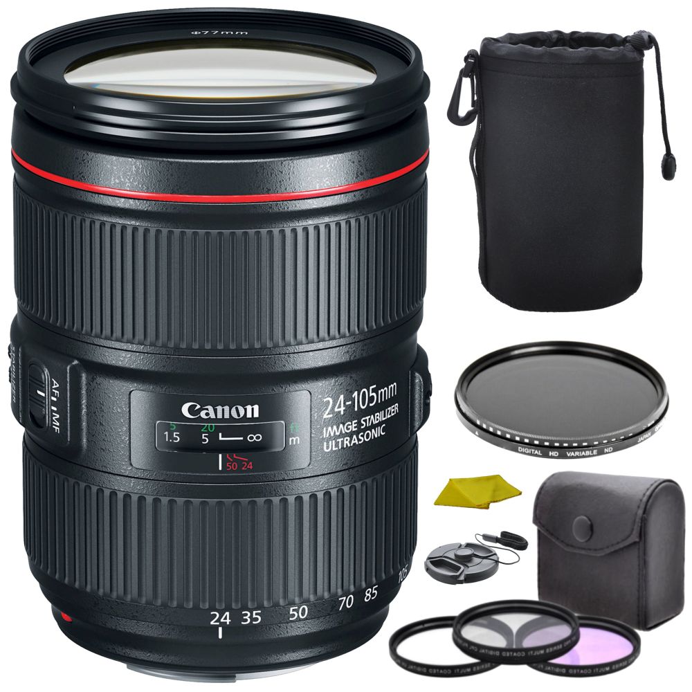 Knorretje Harde ring Botsing Canon EF 24-105mm f/4L IS II USM Lens Bundle