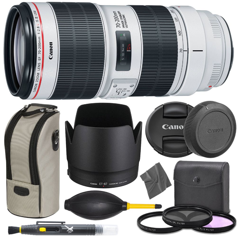 Canon EF 70-200mm f/2.8L IS III USM Lens (3044C002) + AOM Pro Starter  Bundle Kit - International Version (1 Year AOM Warranty)