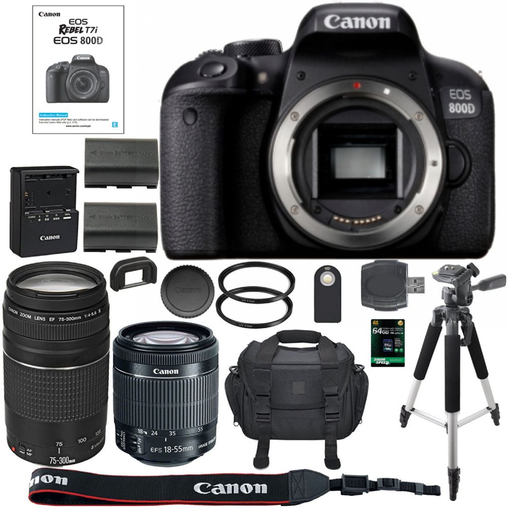 paddestoel Defilé transmissie Canon EOS Rebel T7i DSLR Camera + 64GB SDXC Memory Card Bundle  T7I185575300III