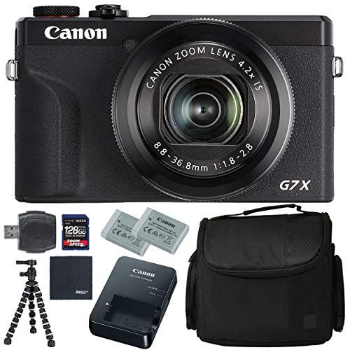 Canon Powershot G7 X Mark Iii Digital Camera Black 3637c001 Aom 128gb Bundle Package Kit International Version 1 Year Aom Wty