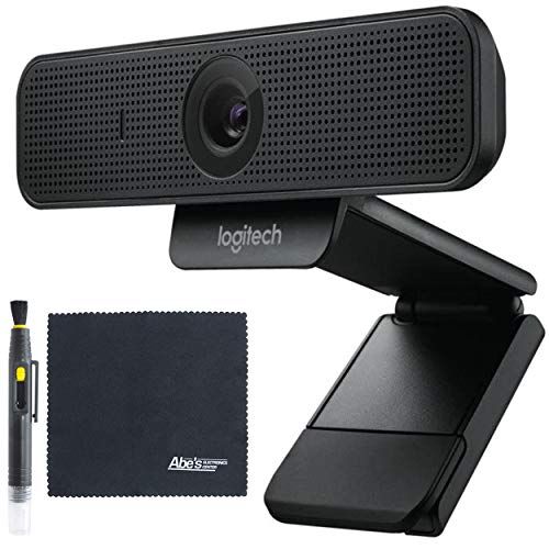 Logitech C925-e Business Webcam with Built-in Stereo Microphones (960-001075) + AOM Starter Bundle