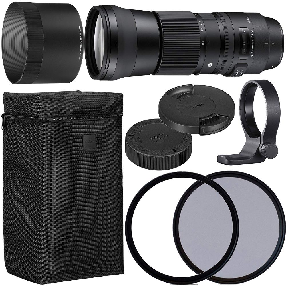 Sigma 150 600mm F 5 6 3 Dg Os Hsm Contemporary Lens For Canon Ef With 95mm Uv And 95mm Polarizing Filer Case Collar C Pl Aom Starter Kit
