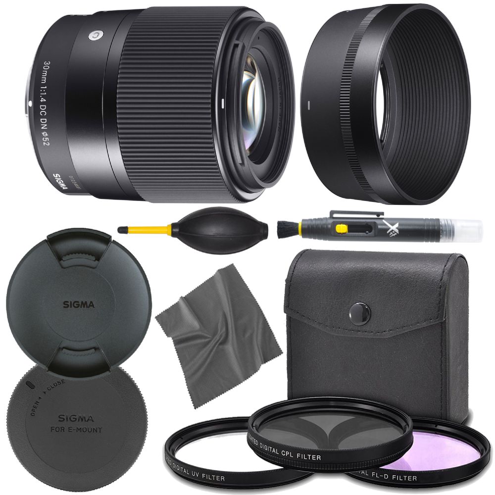 Sigma 30mm F 1 4 Dc Dn Contemporary Lens For Sony E Aom Pro Starter Kit Bundle International Version 1 Year Aom Warranty