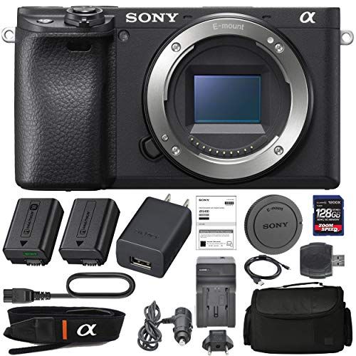 Sony Alpha a6400 Mirrorless: Digital Camera (Body Only ILCE-6400/B) with  Sony NP-FW50 Battery, Spare FW50 Battery, 128GB SDXC 1200x Card, Reader,  Case, AC Adapter Bundle Kit - International Version
