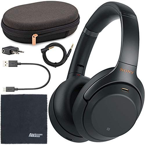 Sony WH-1000XM3 Wireless Noise-Canceling Over-Ear Headphones (Black)  WH1000XM3/B + AOM Bundle - International Version (1 Year AOM Warranty)