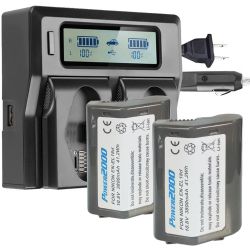 2 x For Nikon EN-EL18d Type Batteries & Dual Bay LCD Charger