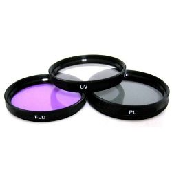 3 Piece Glass Filter Set (Ultra Violet, Circular Polarizer, Fluorescent Filter)