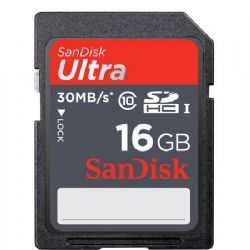 16GB Class 10, Ultra SDHC UHS-I Memory Card, 30 MB/s Read Speed