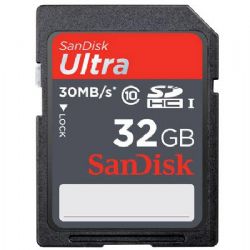 32GB Class 10, Ultra SDHC UHS-I Memory Card, 30 MB/s Read Speed