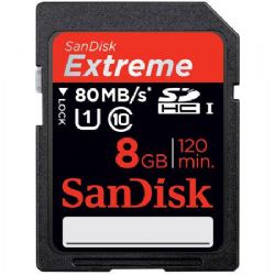 8GB Extreme SDHC - UHS-I Memory Card - 80MBS/sec