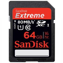 64GB Extreme SDXC - UHS-I Memory Card -80MBS/sec