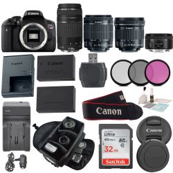 Canon EOS Rebel T6I Body DSLR with EF-S 18-55mm f/3.5-5.6  Bundle