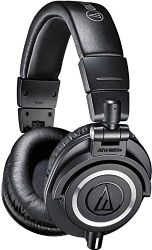 Audio-Technica ATH-M50X Professional Studio Monitor Headphones, Black, Professional Grade, Critically Acclaimed, with Detachable Cable