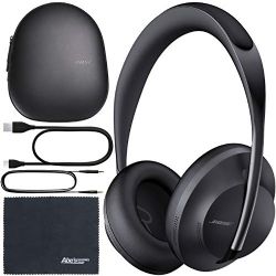 Bose Headphones 700 Noise-Canceling Bluetooth Headphones (Triple Black) (794297-0100) + AOM Bundle - International Version (1 Year AOM Warranty)