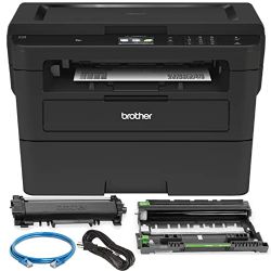 Brother Compact Monochrome Laser Printer, HLL2395DW HL-L2395DW, Flatbed Copy & Scan, Wireless Printing, NFC, Cloud-Based Printing & Scanning + ZoomSpeed Ethernet Cable Bundle