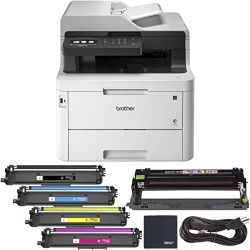 Brother MFC-L3770CDW Compact Wireless Digital Color All-in-One Printer with NFC, 3.7 Color Touchscreen, Automatic Document Feeder, Wireless and Duplex Printing and Scanning + ZoomSpeed Bundle
