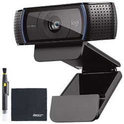 C920 HD PRO Webcam Full HD 1080p Video Calling with Stereo Audio (960-000764) Tripod Ready + AOM Starter Bundle