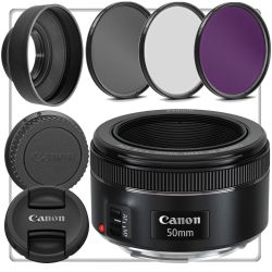 Canon 0570C002 EF 50mm f/1.8 STM Full Frame Camera Lens + Supply