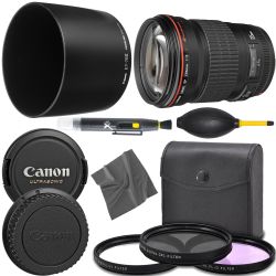 Canon EF 135mm f/2L USM Lens (2520A004) + AOM Pro Starter Bundle Kit - international Version (1 Year AOM Warranty)