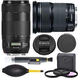 Canon EF 24-105mm f/3.5-5.6 I.S. STM Lens (9521B002) + Canon EF 70-300mm f/4-5.6 I.S. II USM Lens (0571C002) + AOM Pro Starter Combo - international Version (1 Year AOM Warranty)