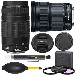 Canon EF 24-105mm f/3.5-5.6 I.S. STM Lens (9521B002) + Canon EF 75-300mm f/4-5.6 III USM Lens (6472A002) + AOM Pro Starter Kit Combo - International Version (1 Year AOM Warranty)