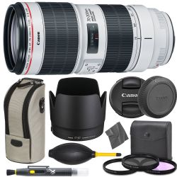 Canon EF 70-200mm f/2.8L IS III USM Lens (3044C002) + AOM Pro Starter Bundle Kit - International Version (1 Year AOM Warranty)