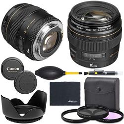 Canon EF 85mm f/1.8 USM Lens (2519A003) + AOM Bundle Package Kit - international Version (1 Year AOM Wty)