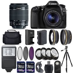 Canon EOS 80D Digital SLR Camera +18-55mm IS STM Lens + 2 X 32GB bundle