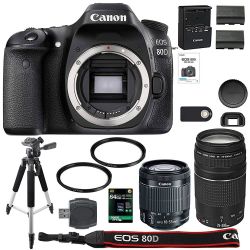 AOM Canon EOS 80D Digital SLR Camera + 18-55mm STM + 75-300mm III Lens