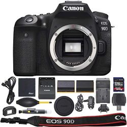 Canon EOS 90D DSLR Camera: (Body Only 3616C002) + ZoomSpeed 128GB High Speed SDXC Memory Card + AOM Pro Bundle