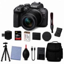 Canon EOS R10 Mirrorless Camera with 18-150mm Lens + AOM 128GB Bundle Package Kit