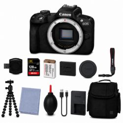 Canon EOS R50 Mirrorless Camera (Black) + AOM 128GB Bundle Package Kit