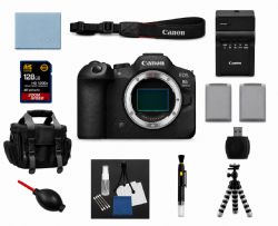 Canon EOS R6 Mark II Full Frame Mirrorless Camera Body Bundle + 128GB 4K AOM Pro Kit: